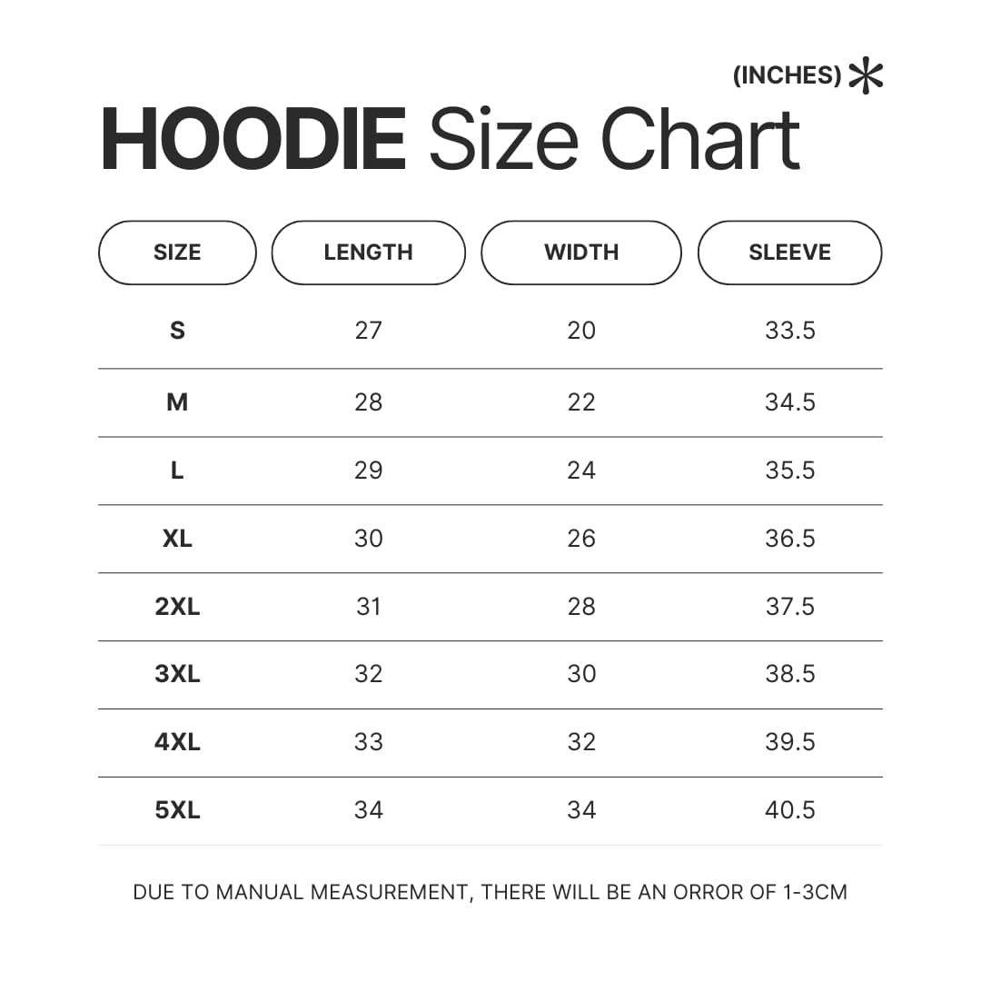 Hoodie Size Chart - Kanye West UK Shop