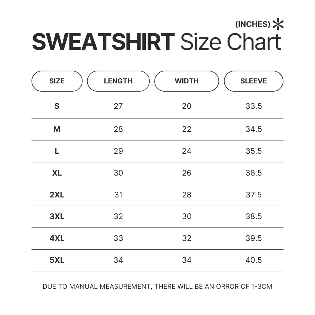 Sweatshirt Size Chart - Kanye West UK Shop