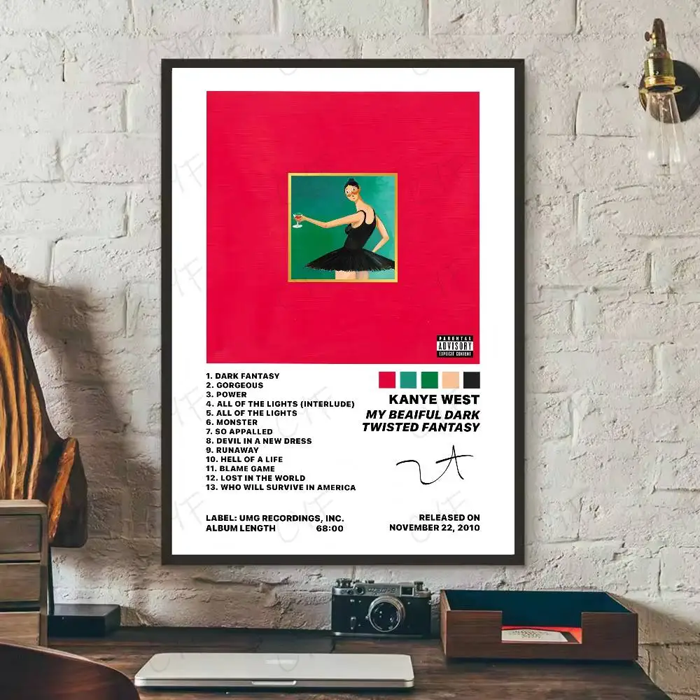 My Beautiful Dark Twisted Fantasy Black Dress Rapper Kanye West Wall Art