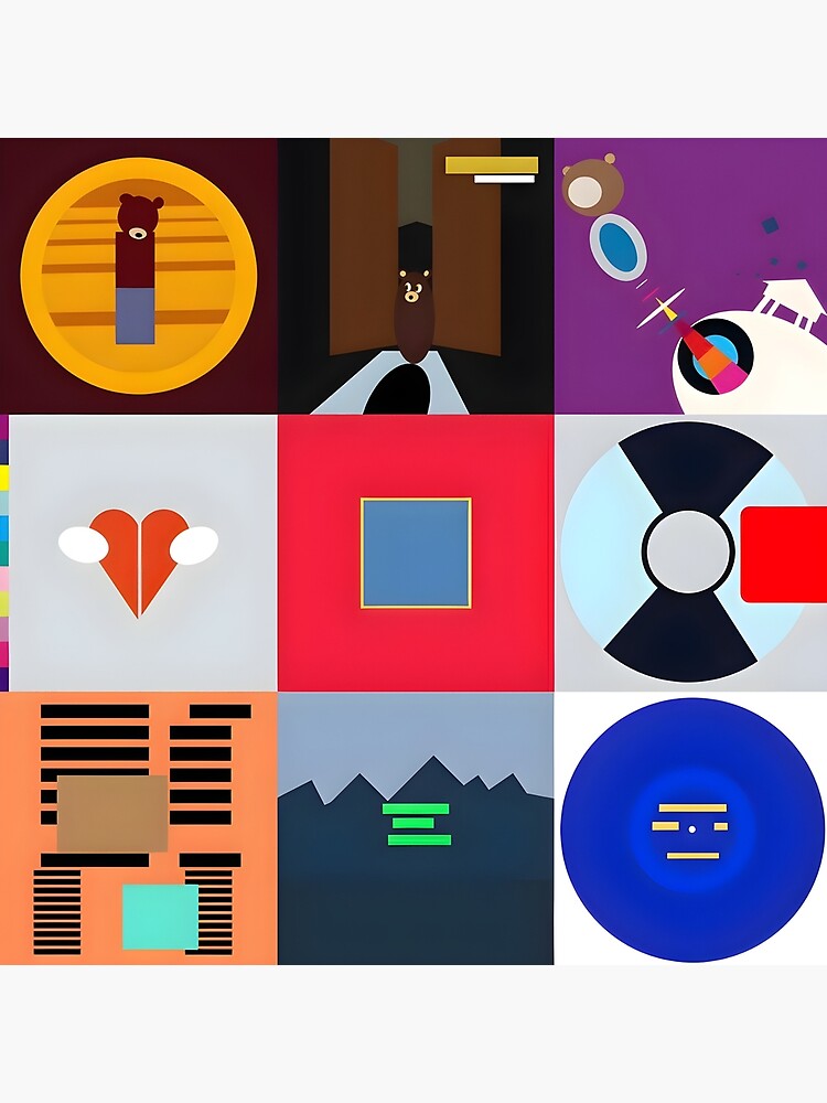 Kanye Album Covers Minimalist Throw Pillow - Image 2