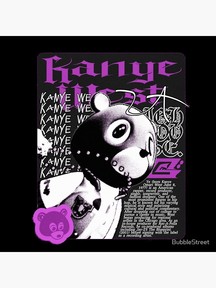 Kanye West Aesthetic Purple Text Tapestry - Image 2