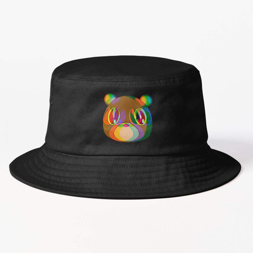 Graduation Bear Glitch Bucket Hat