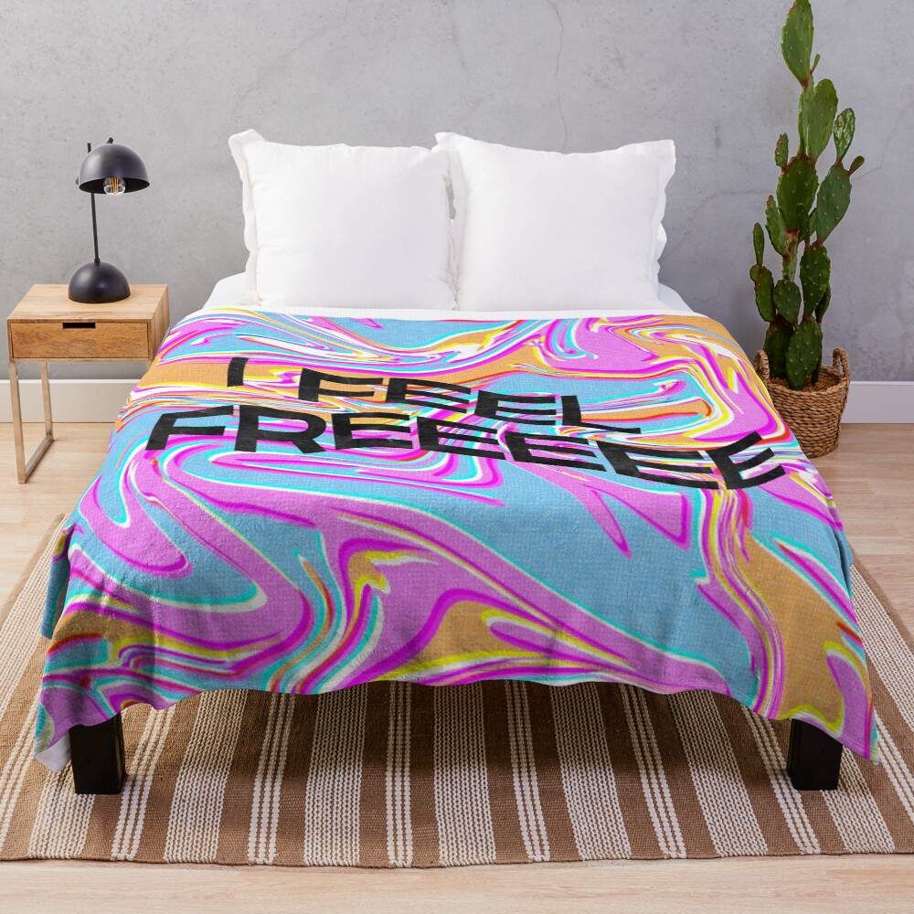 I Feel Free Kanye West Art Throw Blanket