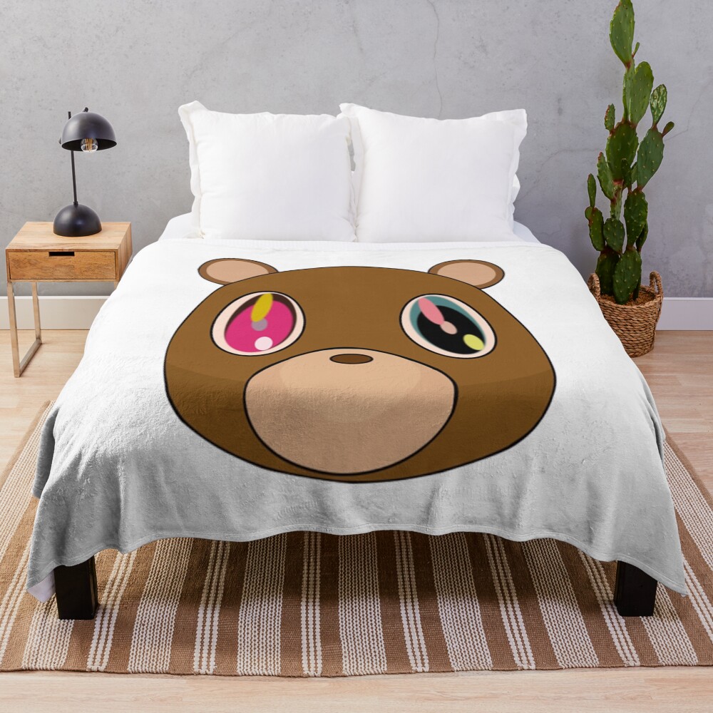 Dropout Bear Face Throw Blanket