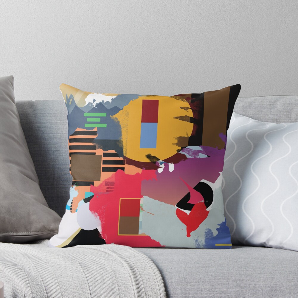 Kanye Albums Collage Throw Pillow