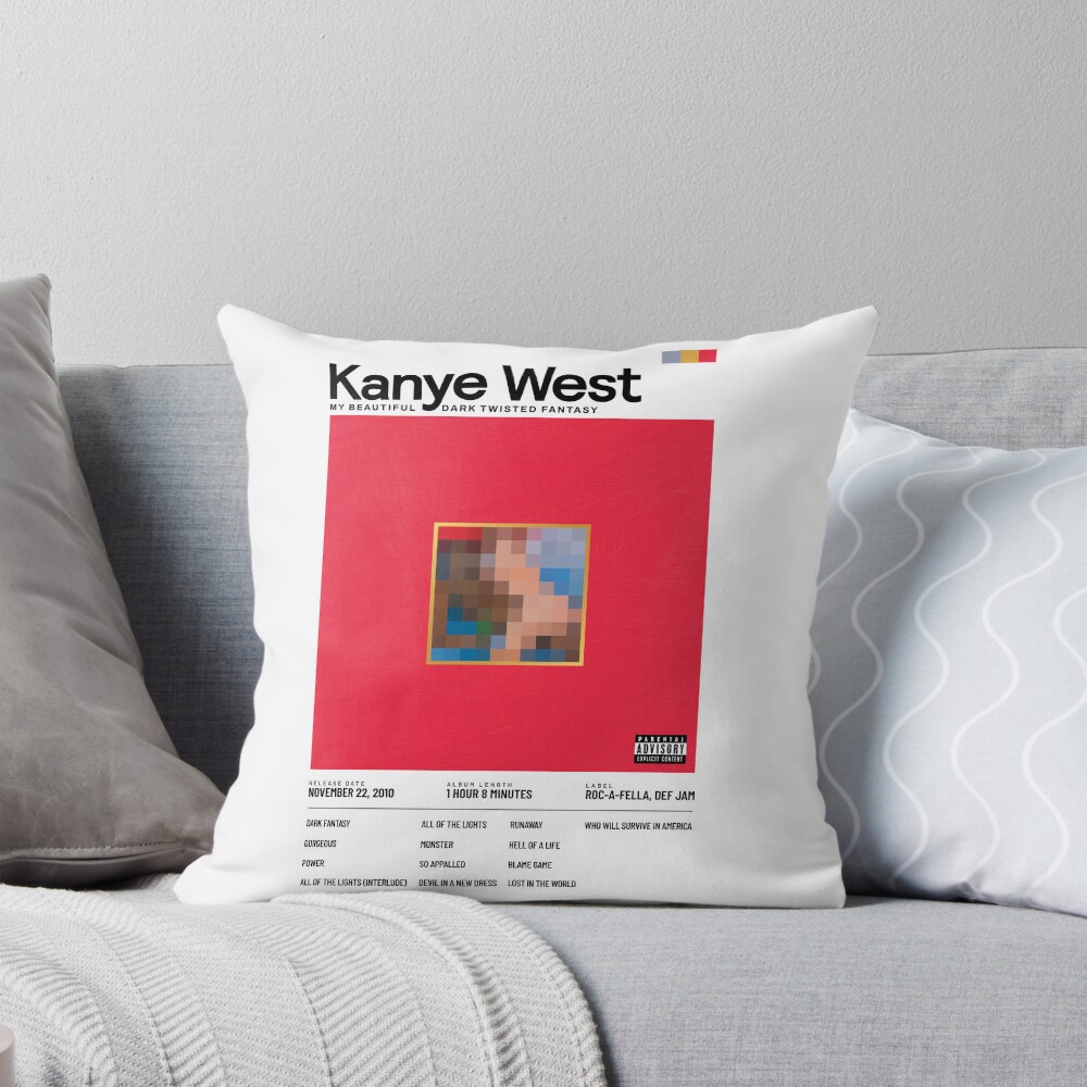 Kanye West My Beautiful Dark Twisted Fantasy Throw Pillow